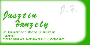 jusztin hanzely business card
